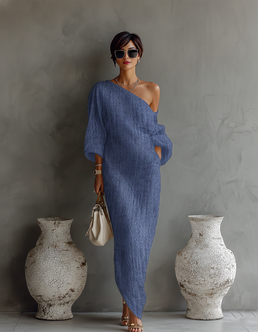 Elena ∙ Elegantní splývavé šaty s odhalenými rameny