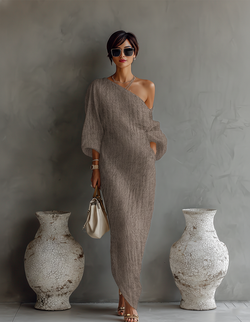 Elena ∙ Elegantní splývavé šaty s odhalenými rameny
